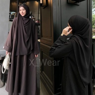 Abaya Kholila / Abaya Salur Premium / Abaya Lebaran Terbaru 2026 / Gamis Salur Style Korean New