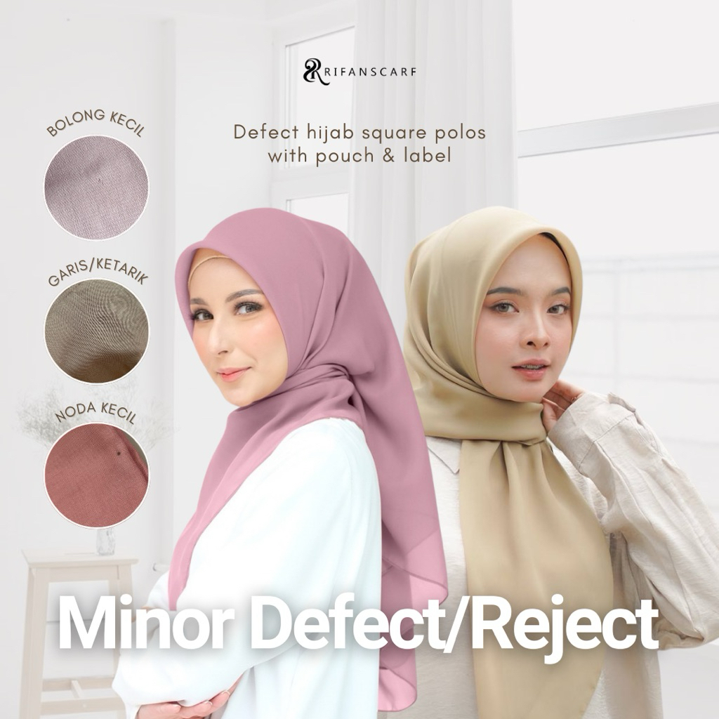 DEFECT/REJECT/MINUM DEFECT Hijab Square Rifanscarf พร้อมฉลากและกระเป๋า