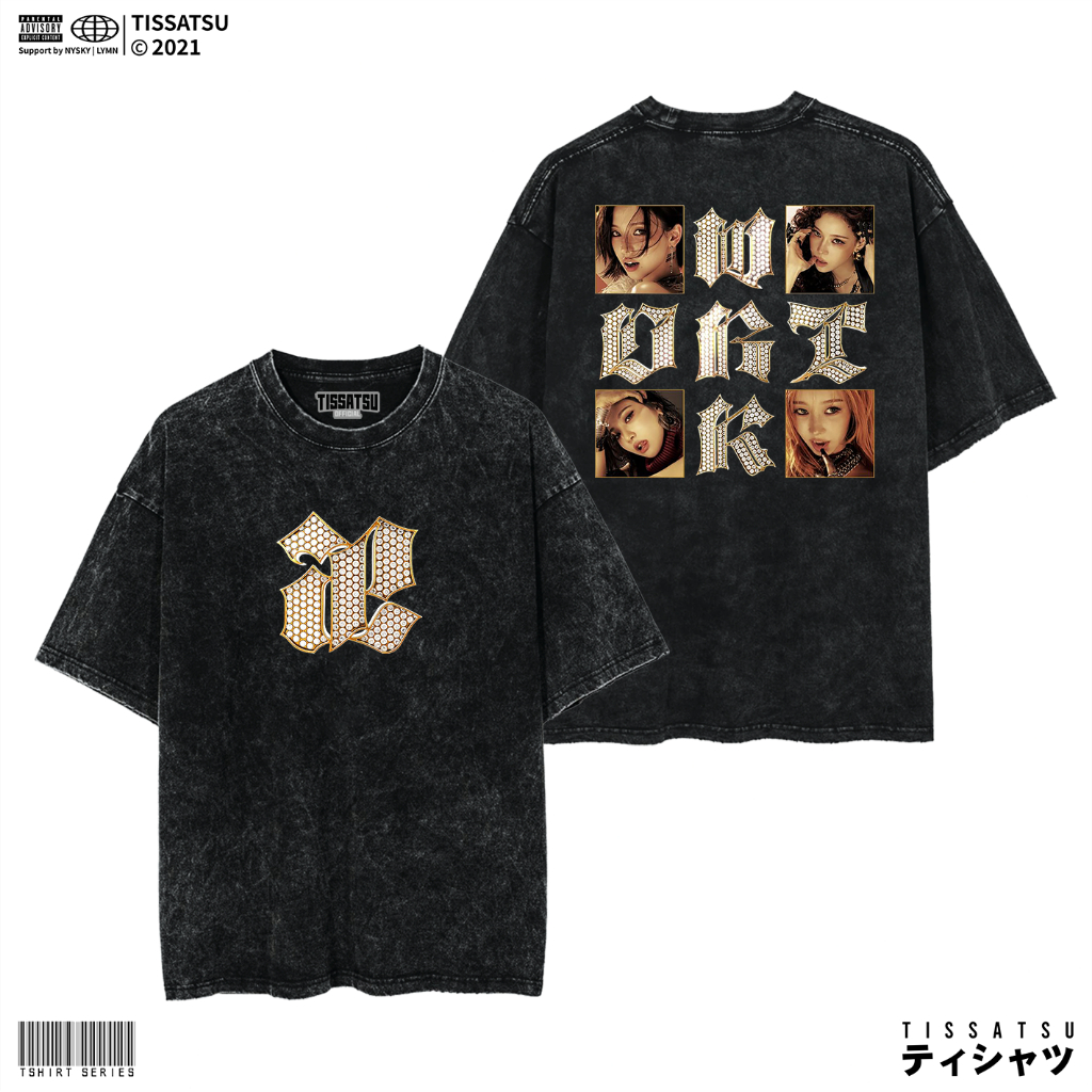 TISSATSU AESPA AE DRTWRK เสื้อยืด Oversize Washed / เสื้อยืด Kpop Wash Slimfit / AESPA-25