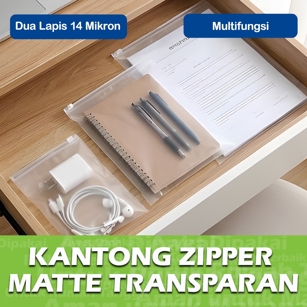 [CONTENTS 10 ชิ้น] ZIPPER BAG / PLASTIC ZIPLOCK CLIP DOFF / ZIPPER ORGANIZER / MATTE ZIPPER BAG