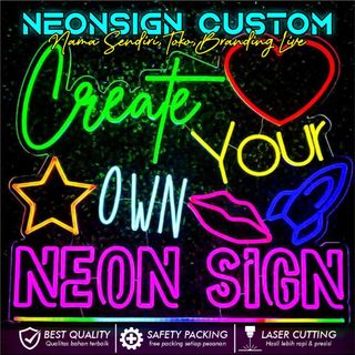 PERHURUF NEONSIGN CUSTOM LAMPU LED HURUF/NAMA CUTTING AKRILIK LAMPU HIAS PAPAN NAMA