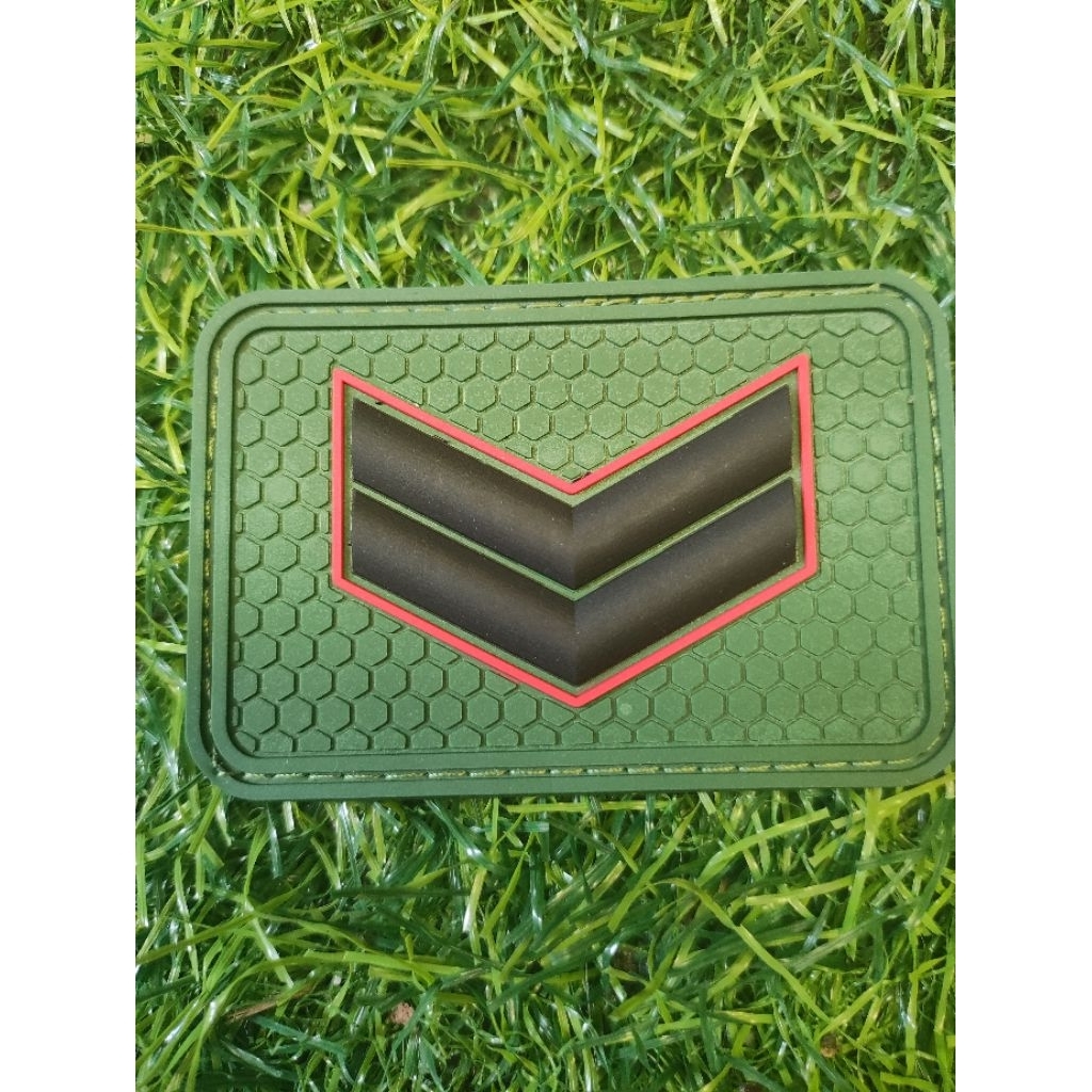 MERAH 3D Red List Sertu Rank Rubber Patch