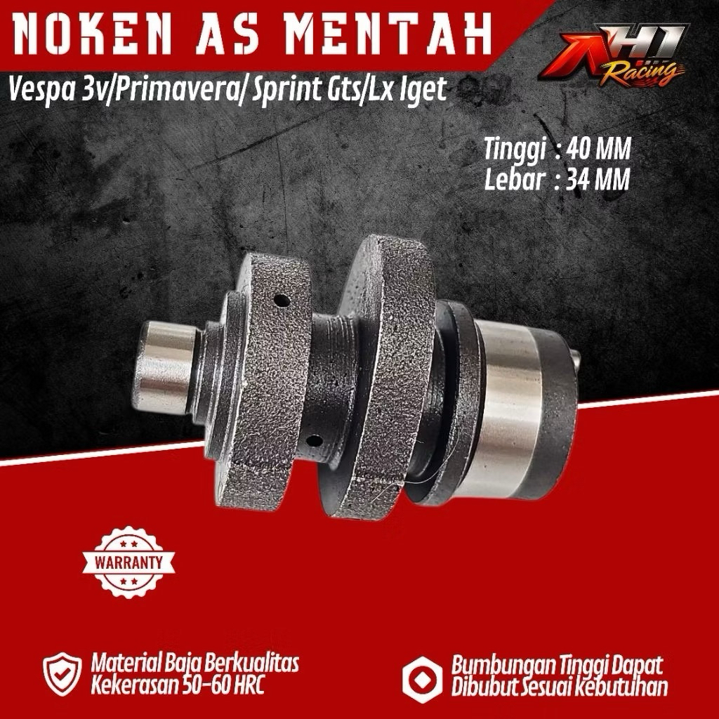 RAW MateRIAL NOKEN AS VESPA MATIC 3V PRIMAVERA SPRINT S LX 125 150 I-รับ CAMSHAFT VESPA RAW CAM MATE