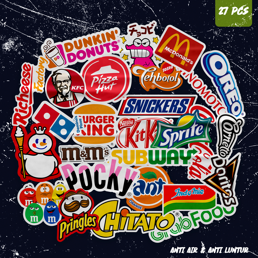Tumblr สติ๊กเกอร์เครื่องดื่มอาหาร 27 ชิ้น HP Laptop Helmet Cases