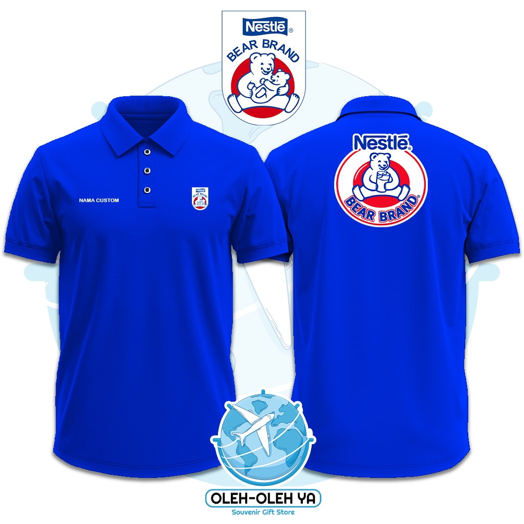 ของที่ระลึก Yes Wangki เสื้อโปโลคอปก Wangki Work Shirt - Bear Brand Nestle Indonesia - DTF เย็บปักถั