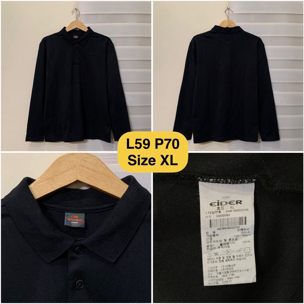 เสื้อโปโลแขนยาว Black Eider ดั้งเดิม