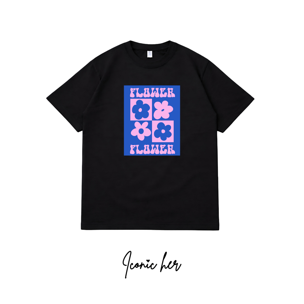 KATUN Iconic Her Womens Premium Cotton Blue Pink เสื้อยืด