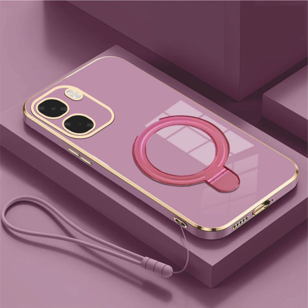 Magsafe แหวนเคส Oppo A6 A6x A3 A3x A5i A5x A5 2025 แม่เหล็ก TPU ซิลิโคนฟรี Lanyard