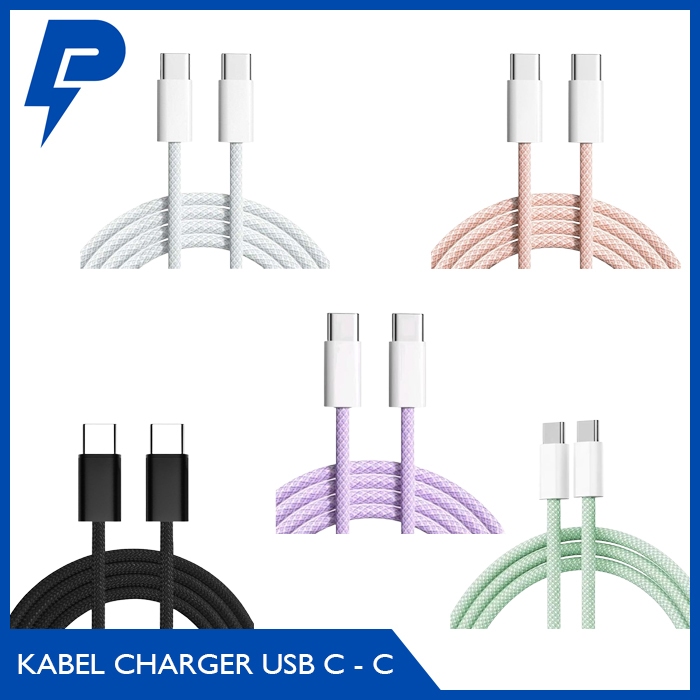 Type C Fast Charging Data Cable 60W Type C ถึง Type C 1M 2M Cable