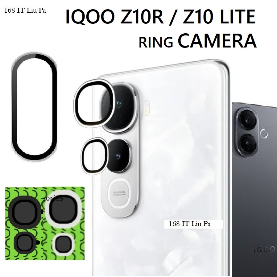 168-G1-626 / RING CAMERA SILVER - BLACK VIVO IQOO Z10R / Z10 LITE / Tempered Lens BLACK SILVER CAMER