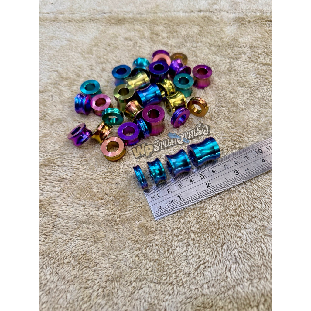 Boussing / spacer ไทเทเนียม m10 เกลียว 14 ยาว 0.5cm, 0.8cm, 1cm, 1.5cm, 2cm