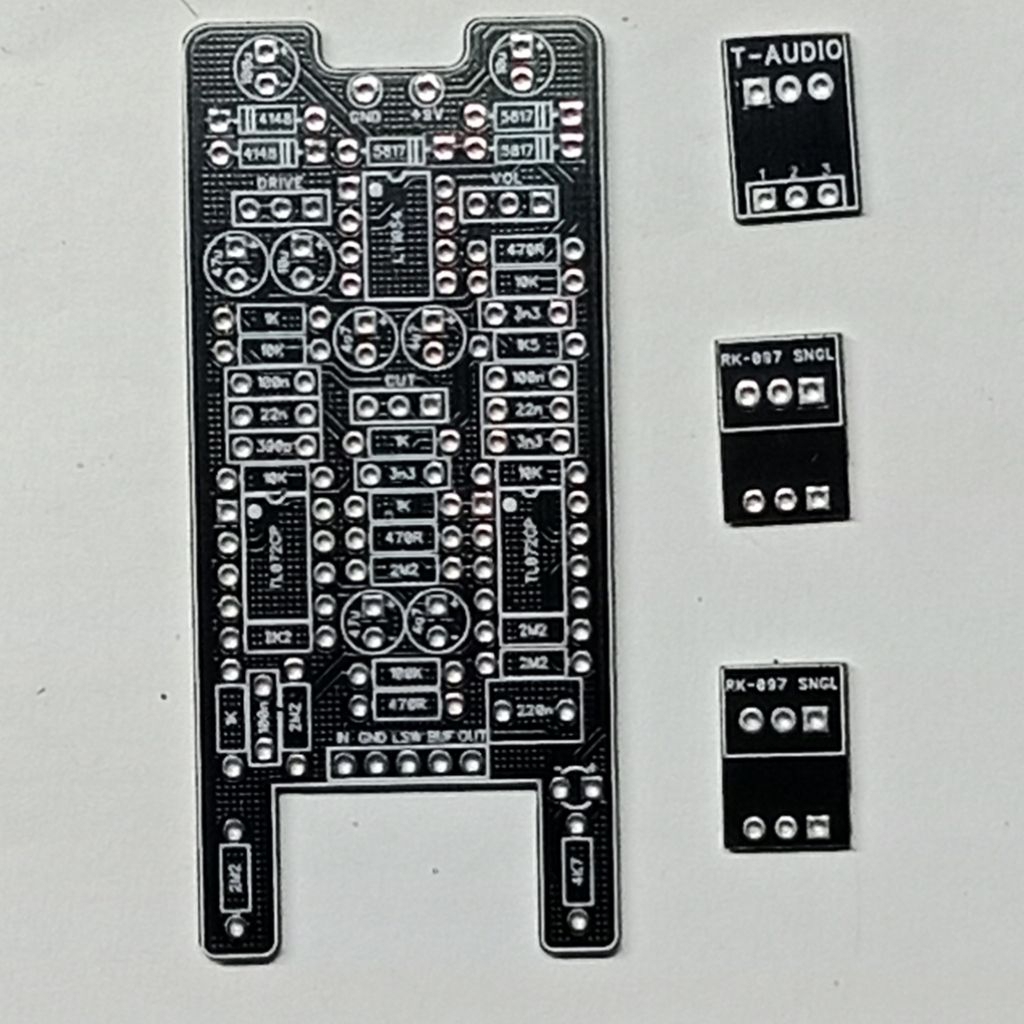 T-เสียง PCBFX-391 ตามวันที่ 1981 สิ่งประดิษฐ์ DRV Overdrive บิดเบี้ยวกีตาร์เหยียบ PCB DIY 1590A LT10