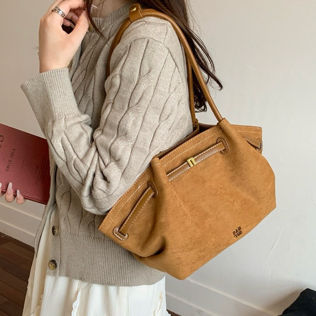 KPC032 HAEYUNA - TOTEBAG VELVET SUEDE KOREA IMPORT SHOULDER BAG HAND BAG SUEDE PREMIUM