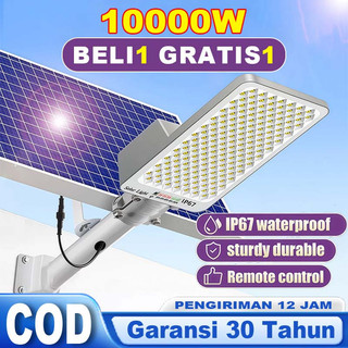 [Garansi 30 tahun ] Lampu jalan tenaga surya outdoor matahari 10000W LED sensor gerak 0 Biaya listrik lampu sorot outdoor Lampu solar cell Beli 1 gratis1