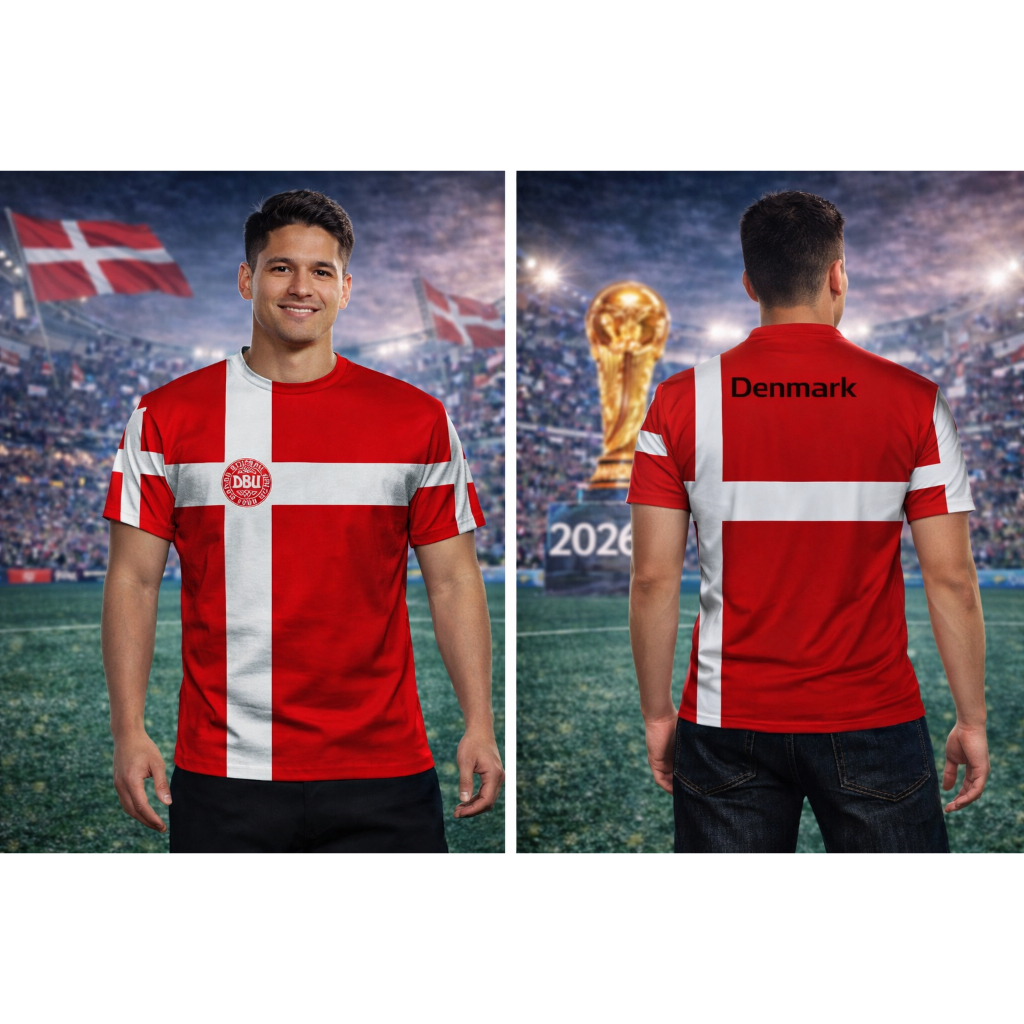 เสื้อยืด DENMARK Flag - เสื้อยืดธง DENMARK สําหรับผู้ใหญ่และเด็ก