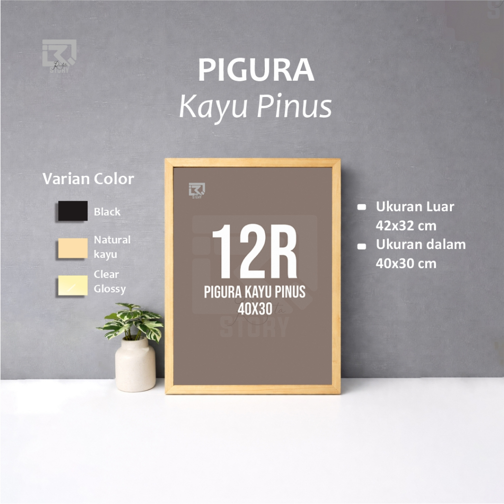 12R 30x40 PINE WOOD PHOTO FRAME / PHOTO FRAME / AESTHETIC FRAME