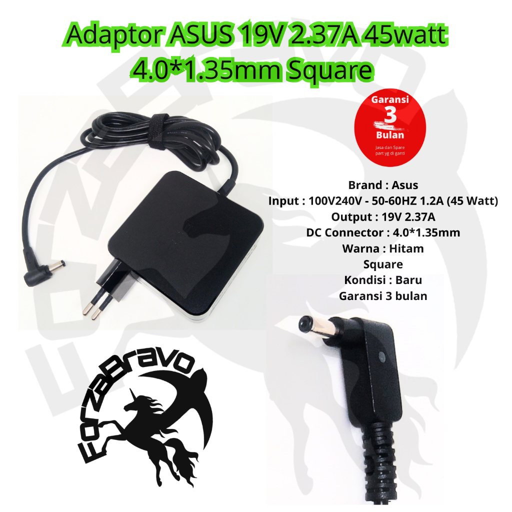อะแดปเตอร์ ASUS 19V 2.37A 45W 4.0*1.35 Square ADP-45BW B สําหรับ Asus A412FA A412FL A412D A412DA A41