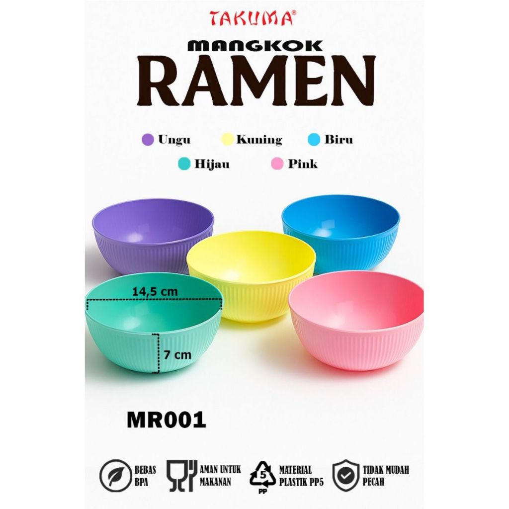 [Nisyhop]TAKUMABowlRamenPlasticColorPastel/Ramen Bowl