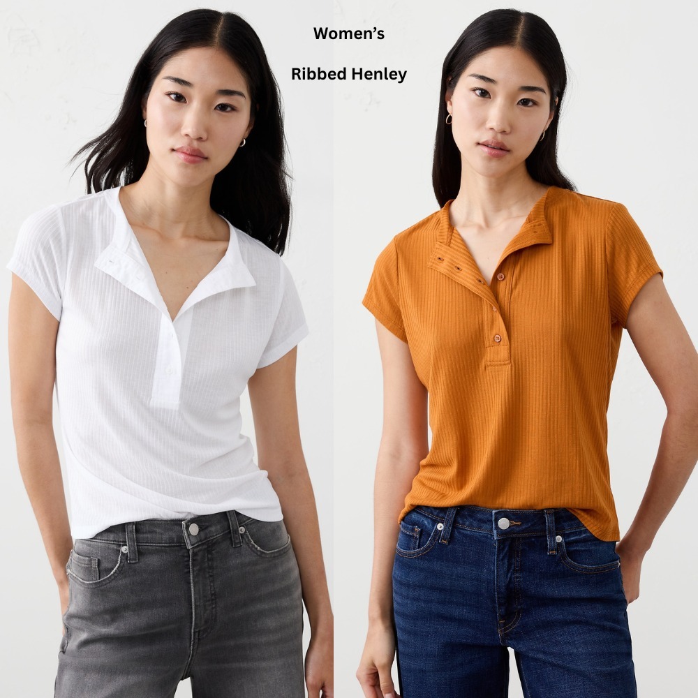 เสื้อยืดผู้หญิง Soft Ribbed TOP (BREP100 HENLEY RIB TOP)