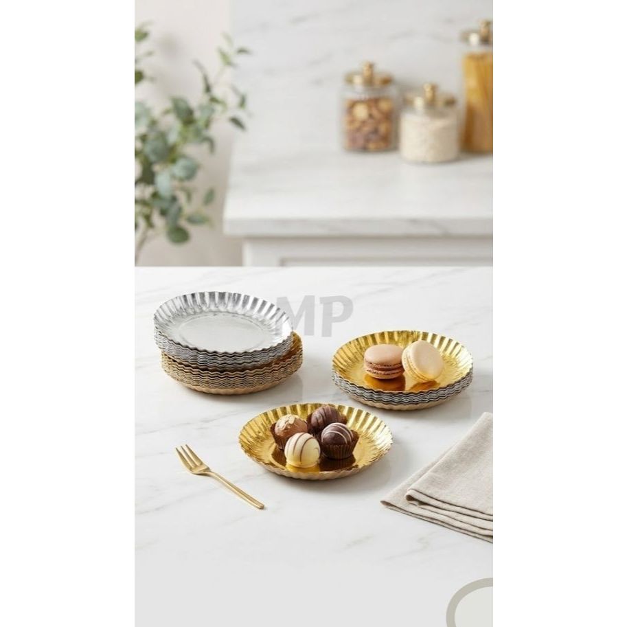 Silver & Gold Plates / Silver & Gold Cake Plates / Silver & Gold Party Plates / Silver & Gold HBD Pl
