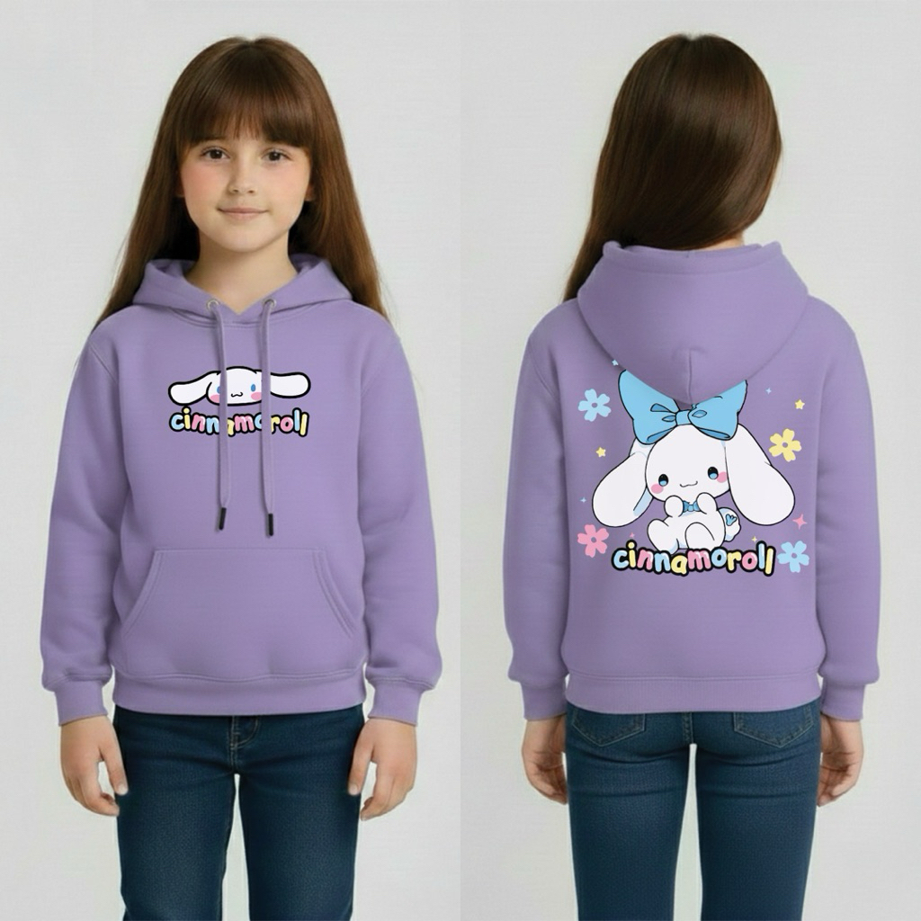 HOMEKIDS9 CINNAMOROLL GIRLS HOODIE SWETER อายุ 1-12 ปี SOFT MATERIAL SIZE ML XL XXL
