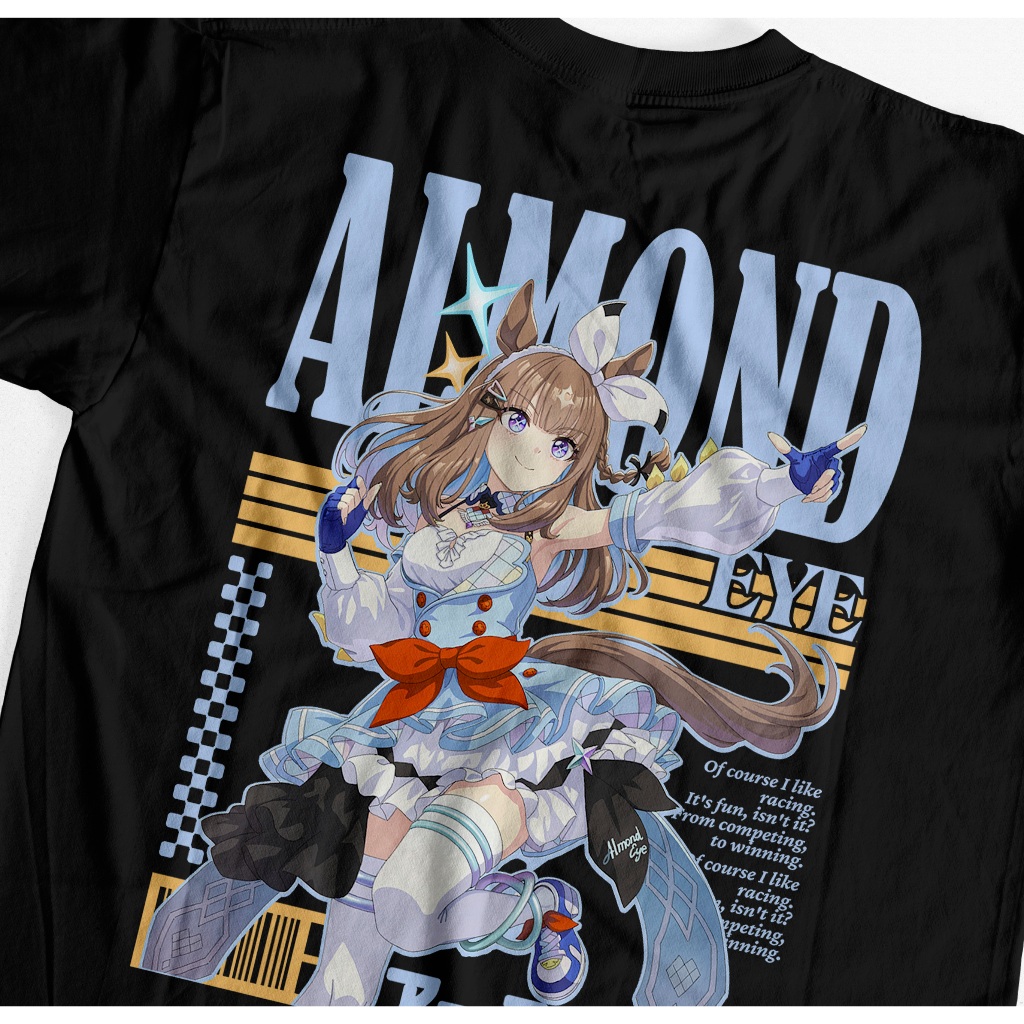 Almond Eye Uma Musume เสื้อยืด Heavyweight 230 GSM - Almond Eye Uma Musume Cotton 20s Heavyweight เส