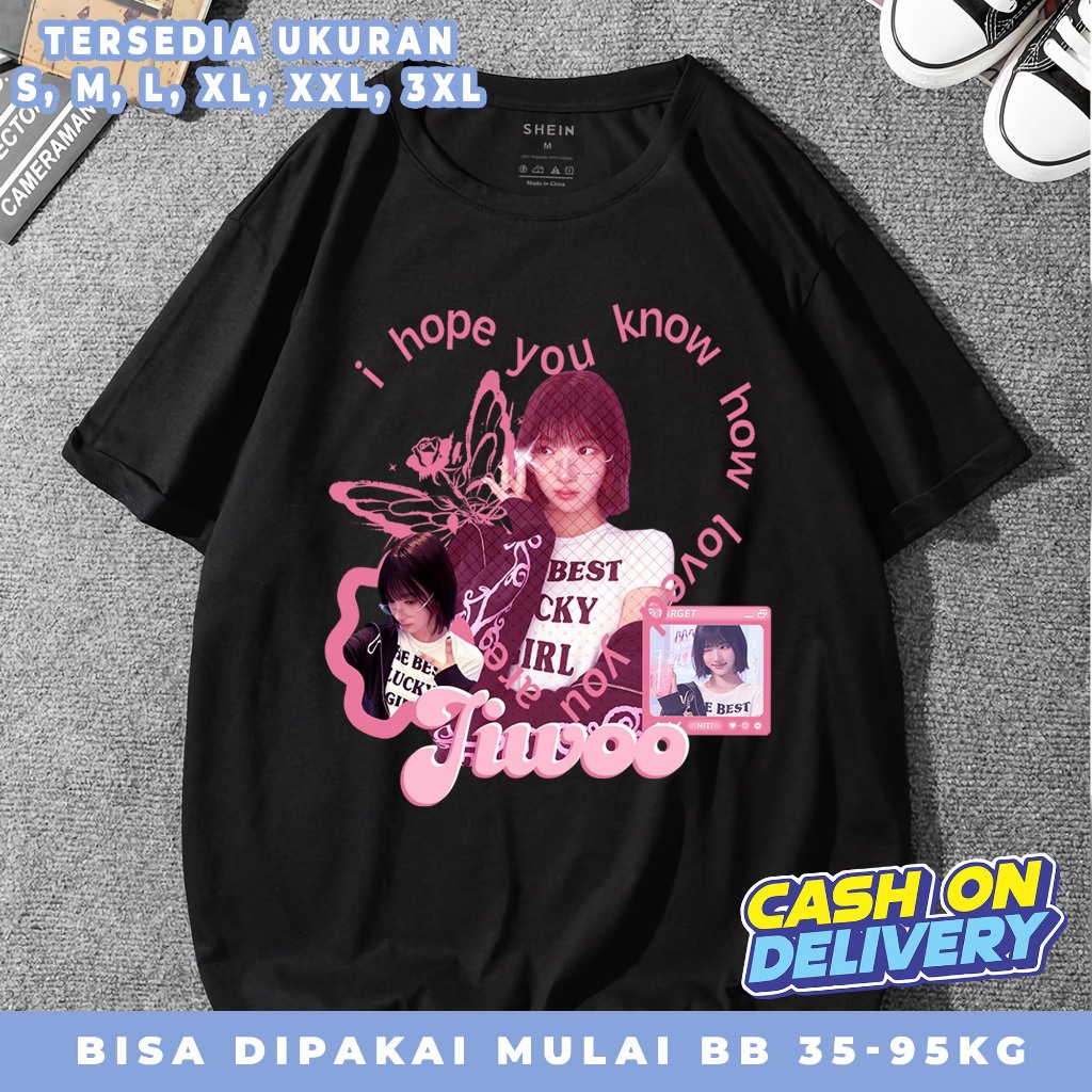 KATUN Kpopers Jiwoo H2H Tshirt Girlgroup สมาชิกกึ่งผ้าฝ้ายวัสดุ