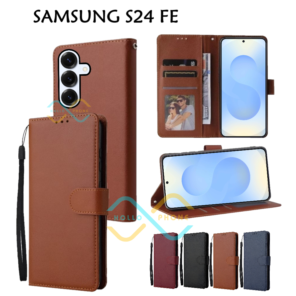Flip Case Samsung S24 FE Dompet Wallet Leather Case Premium Casing Hp Samsung S24 FE