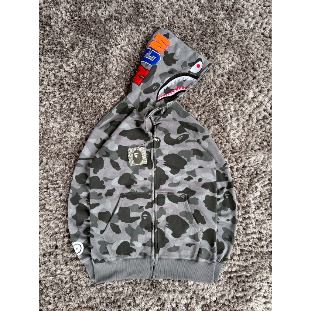 BAPE GREY CAMOMO ZIPPER HOODIE