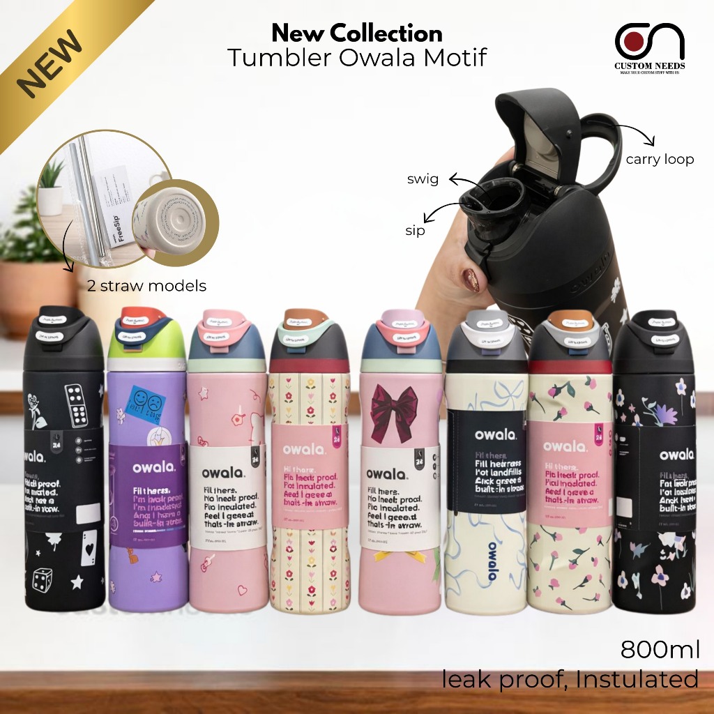 Owala FreeSip 27oz (800ml) - Owala Motif แก้วน้ําสแตนเลส