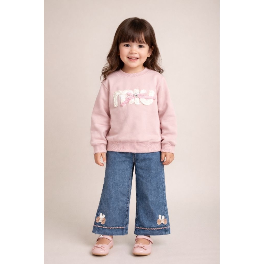 เสื้อสเวตเตอร์เด็กผู้หญิงที่สวยงามพร้อม MIUMI MOTIF