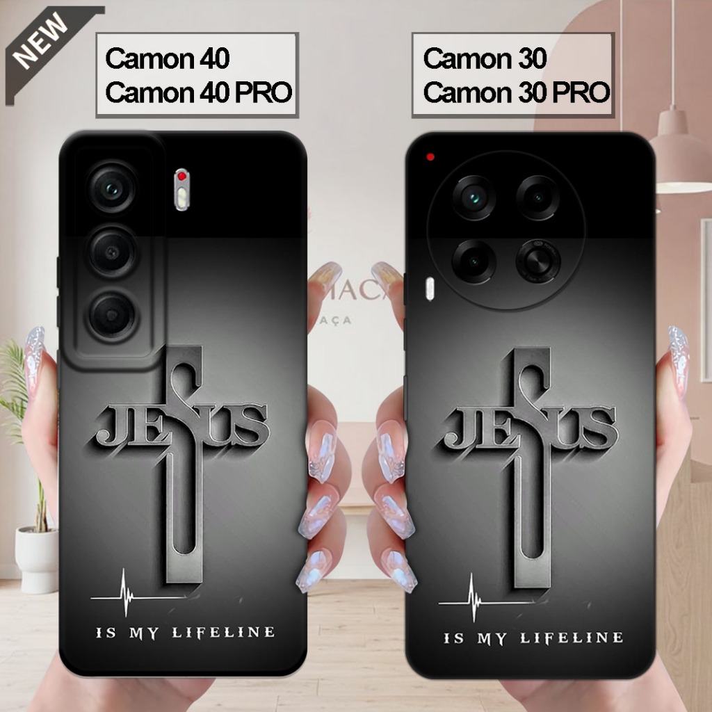 เคส Tecno CAMON 40 | CAMON 40 Pro _เคส CAMON 30 | CAMON 30 PRO - ปลอกสีดําใสยืดหยุ่น