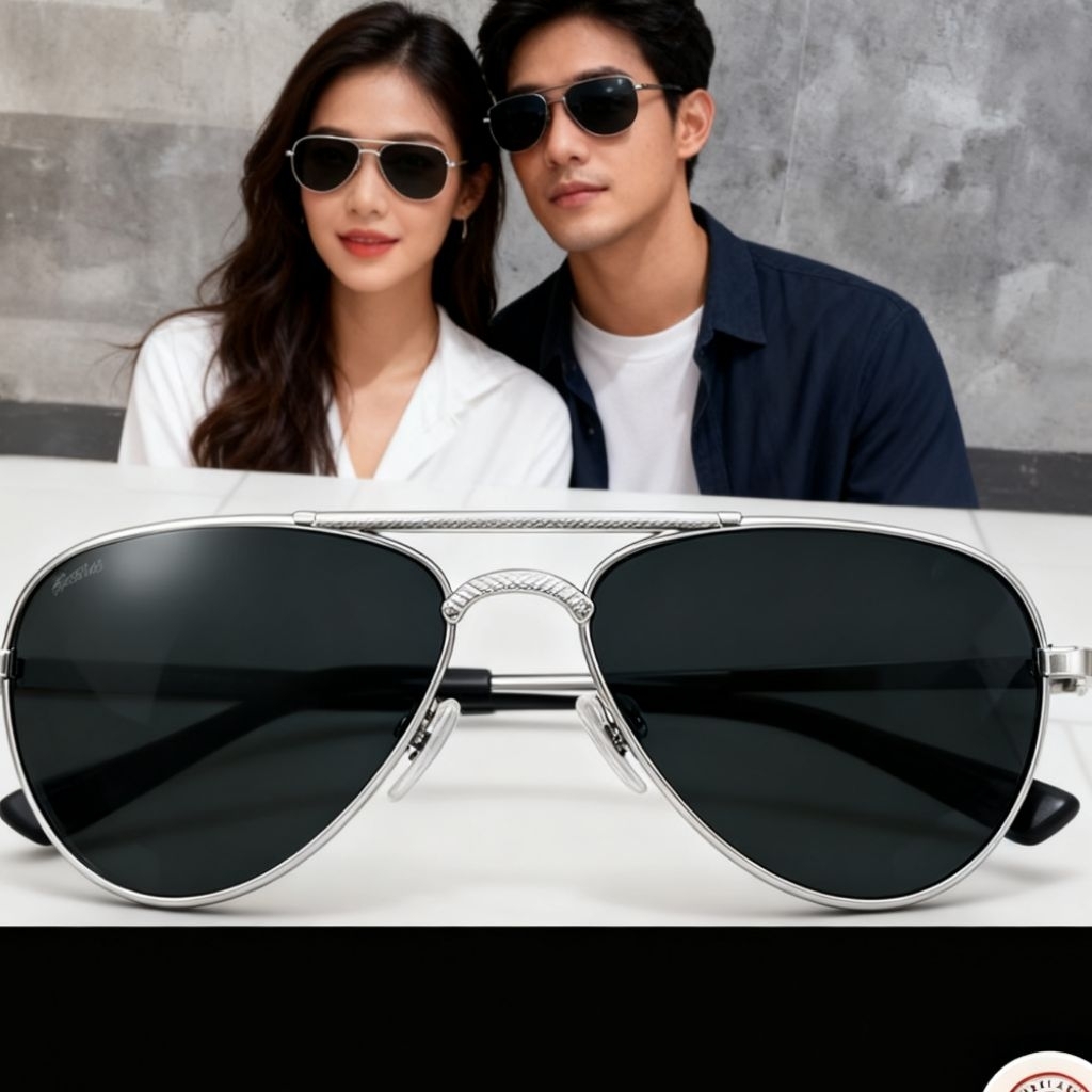 AVIATOR GLASSES METAL FRAME + กล่อง | แว่นกันแดดสําหรับผู้ชายและผู้หญิง