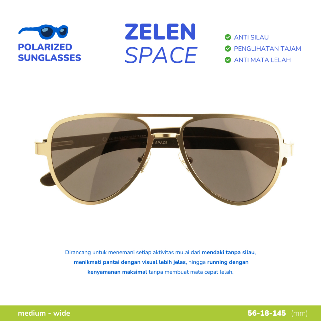 Zonakacamata - แว่นกันแดดโพลาไรซ์ Zelen Space - แว่นกันแดดผู้ชาย/ผู้หญิง