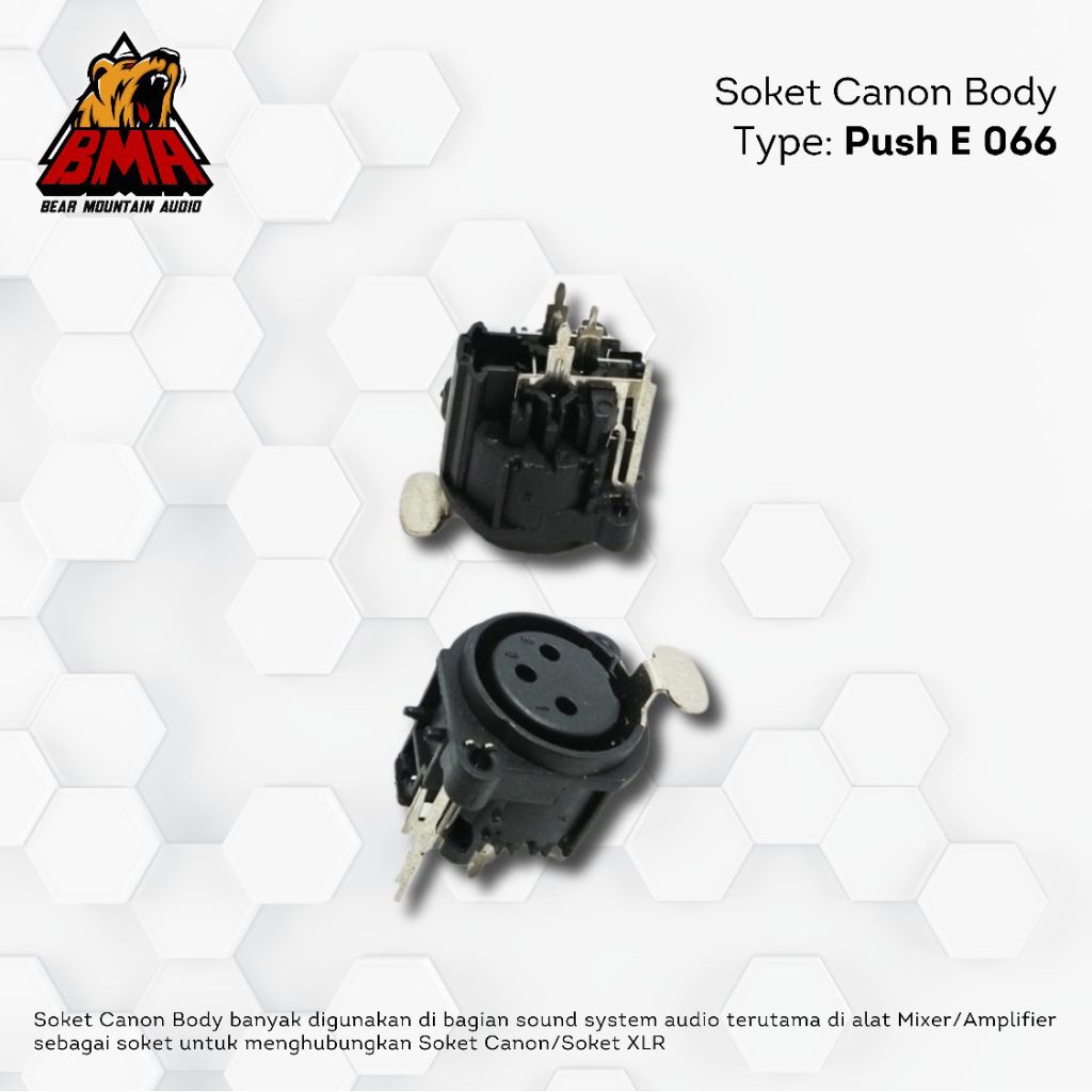 ซ็อกเก็ตตัว Canon BMA push E 066 | ช่องเสียบตัว Canon BMA DY-04A | สีดํา | BMA เดิม