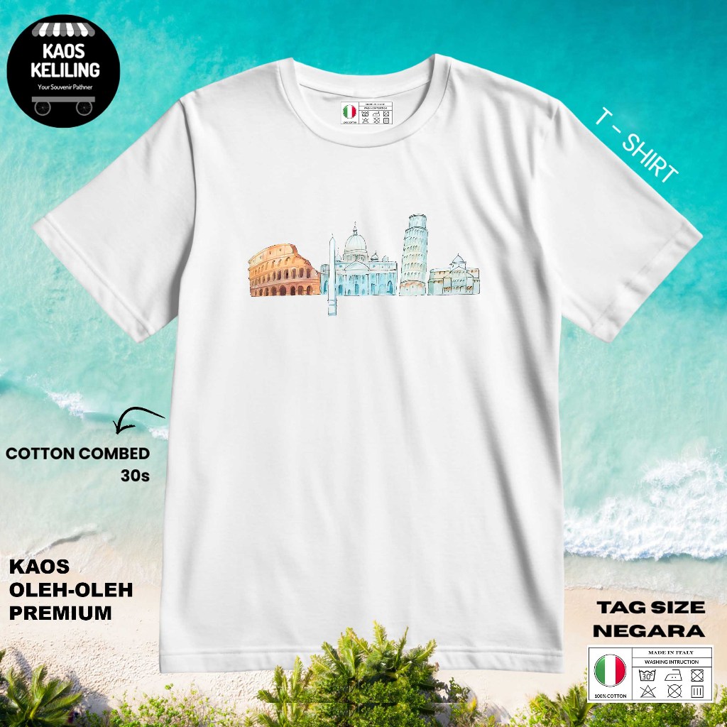 ITALY SOUVENIR T-SHIRT 11 ORIGINAL ITALY LABEL TAG ของขวัญพรีเมี่ยม SOUVENIR CLOTHES