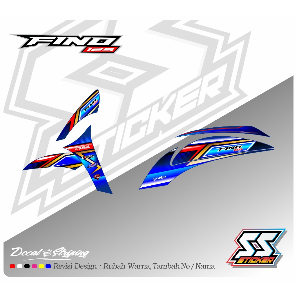 Fino 125 Fi Full Design Motorcycle Striping Sticker 09