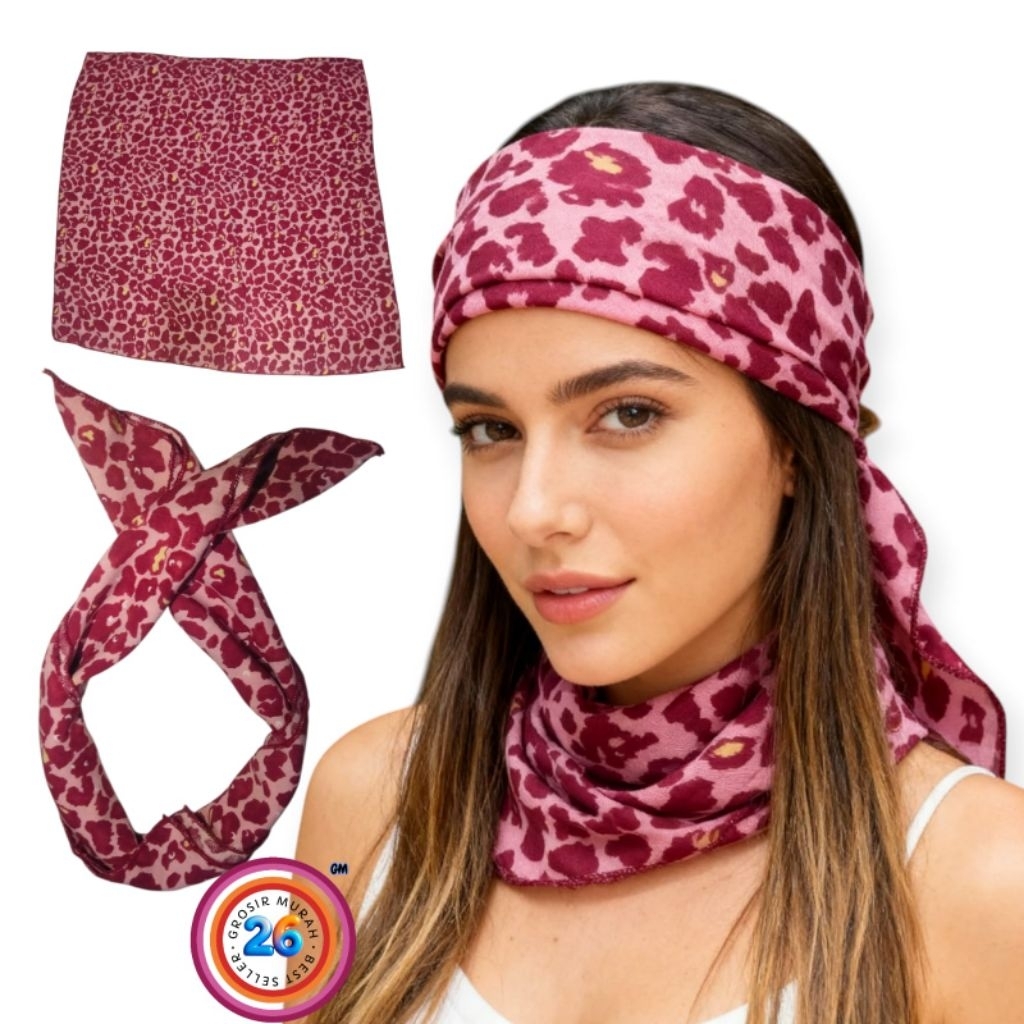 KATUN SLAYER BANDANA LEOPARD MOTIF SOFT PREMIUM RAYON COTTON MATERIAL MODERN MULTIFUNCTIONAL SKENA O