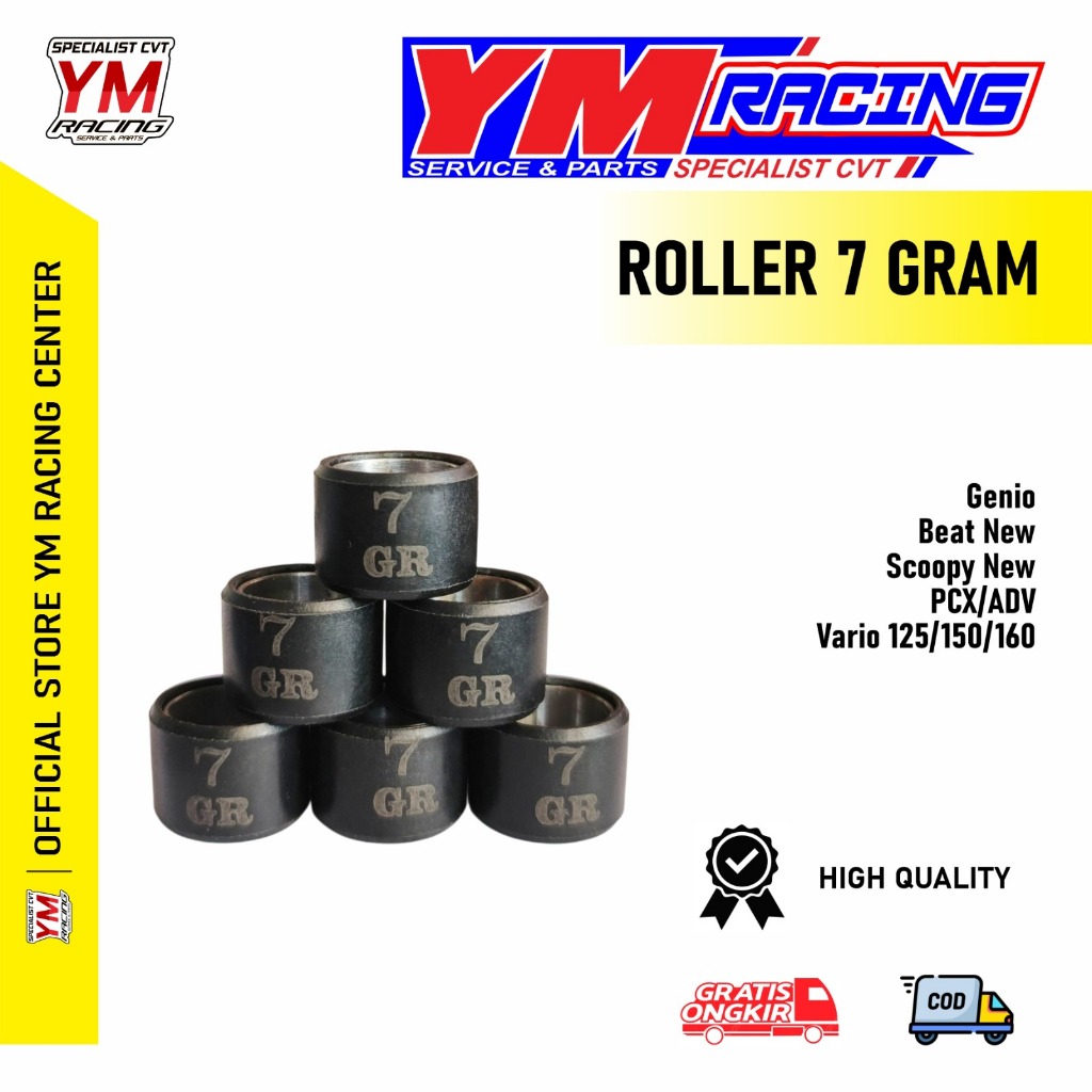ROLLER SPIN 7 GRAM 1 ชุด CONTTAINS 6 ชิ้น / ROLLER SUZUKI SKYWAVE 7 GRAM | ROLLER 7 GRAM SUZUKI SKYD