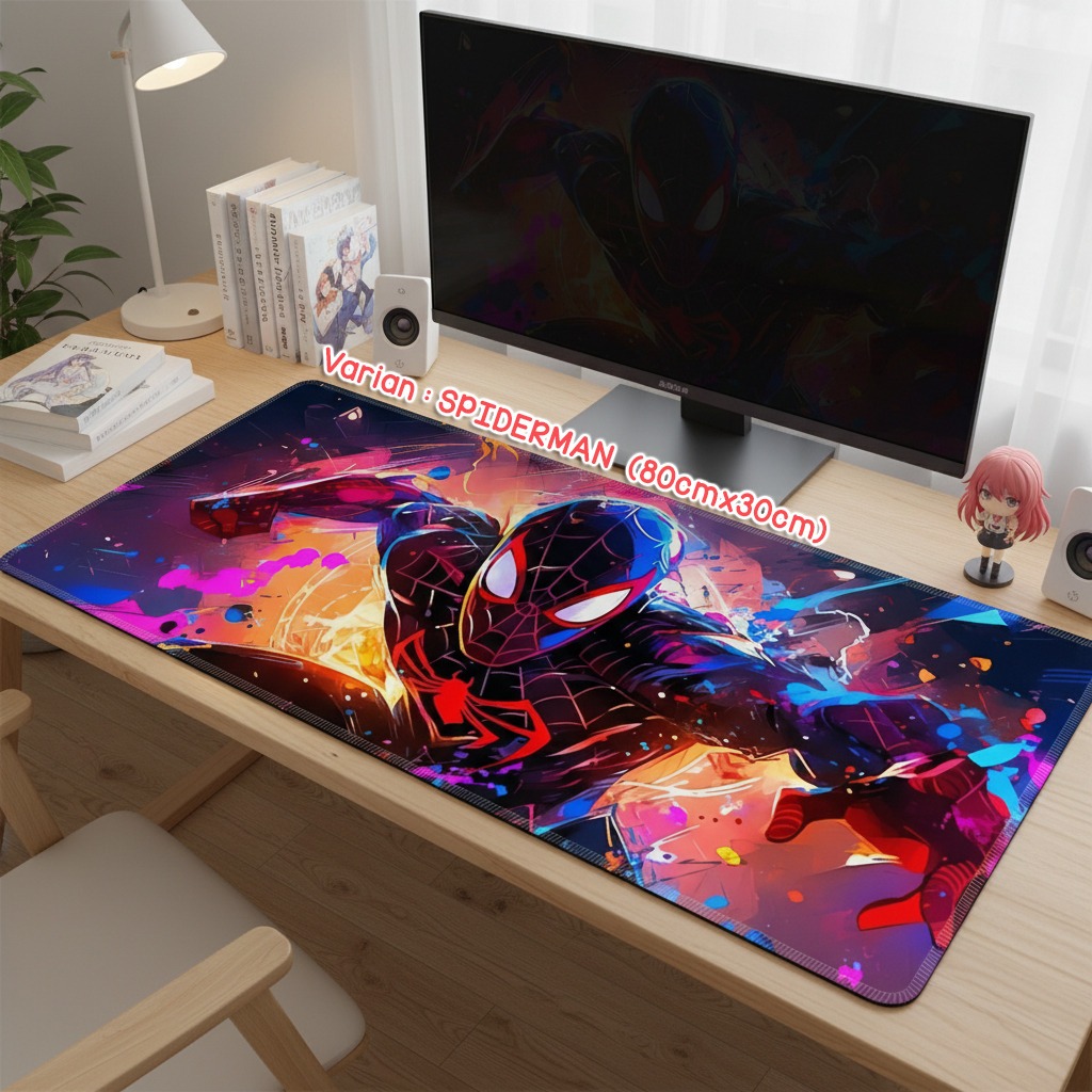 LUCKY CAT PREMIUM MOUSE PAD ยาวขนาดใหญ่คีย์บอร์ดเมาส์ SPIDERMAN MOUSE PAD SUPERHERO MOUSEPAD SUPERHERO MOUSE PAD MARVEL MOUSE PAD GAMING SPIDERMAN