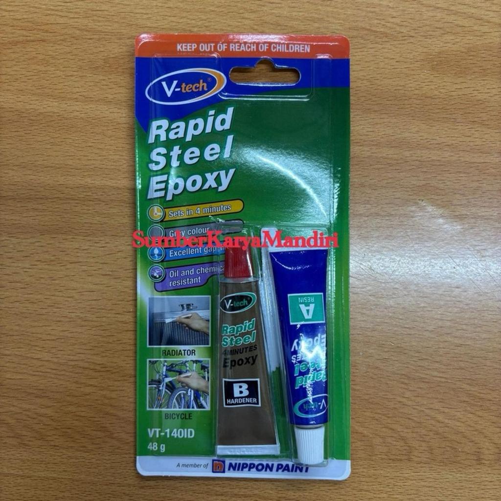 V-tech VT-140ID อีพ็อกซี่เหล็กอย่างรวดเร็ว 4 นาที / V-tech VT-140ID กาวอีพ็อกซี่ 4 นาที (48g)