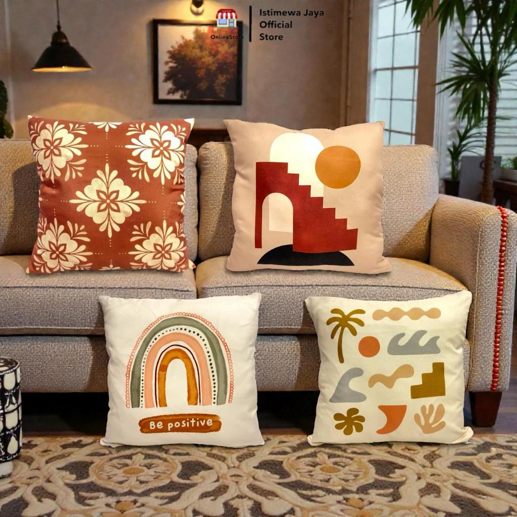 พิเศษ - ฝาครอบเบาะ SOFA CUSHION COVER 35X35 RETRO ABSTRACT VINTAGE GARDEN MINIMALIST