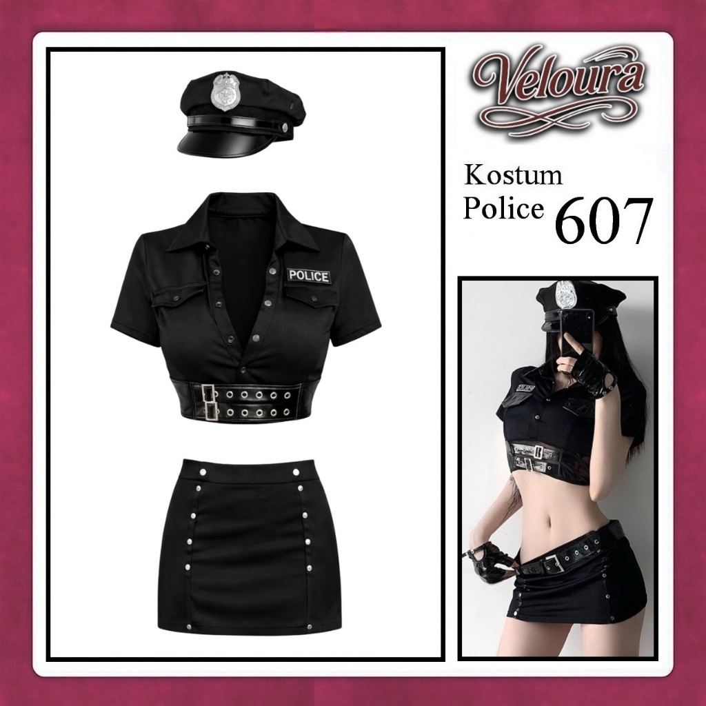 ชุดเสื้อผ้าสตรี Veloura ชุดคอสเพลย์ตํารวจ / ชุดธีม - ตํารวจนักศึก - 607