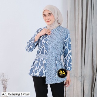 DU COLLECTION Blouse Batik Atasan Wanita Kahiyang Awan Atasan Wanita Kekinian, Elegan dan Trendi enak dipandang Cocok Untuk pekerja kantoran dan kondangan
