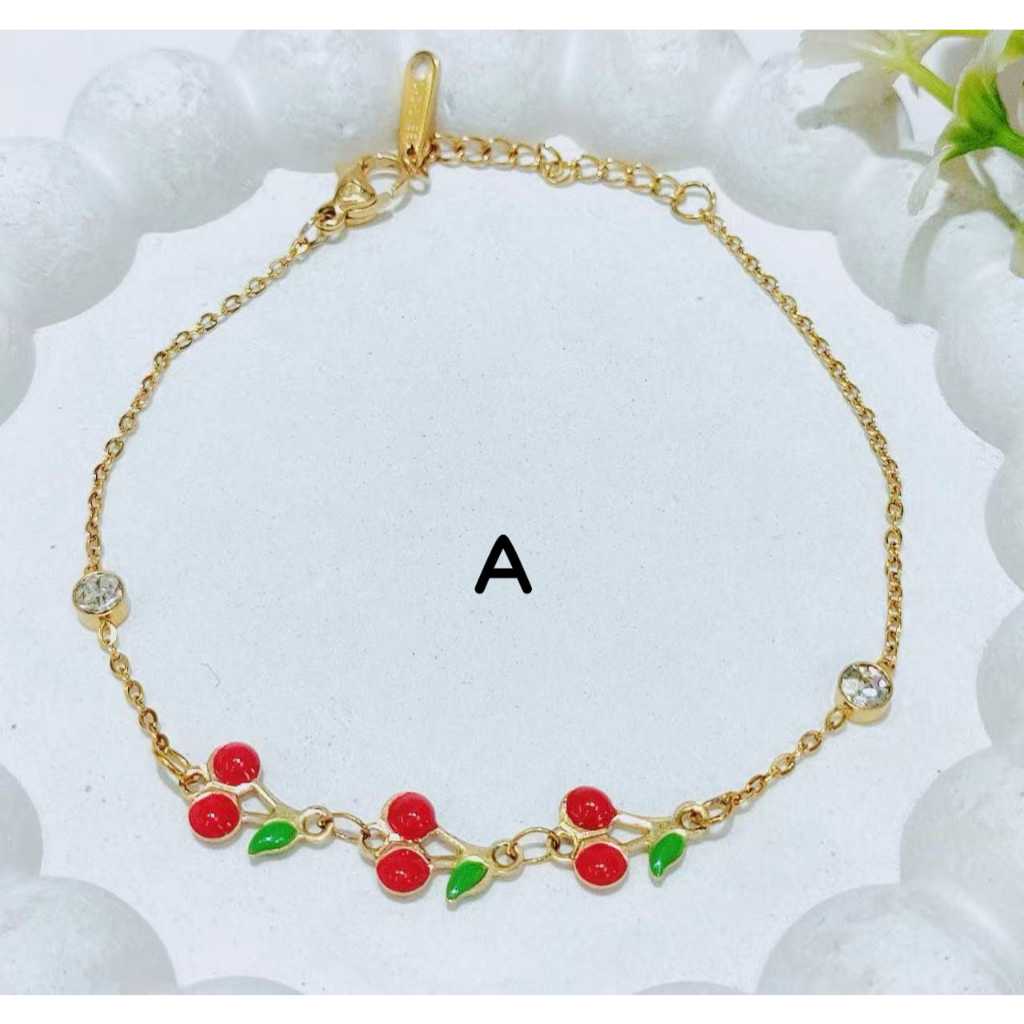 ล่าสุดสร้อยข้อมือโซ่ป้องกันสนิมเครื่องประดับแฟชั่นสตรี 0229 A,B,C,D