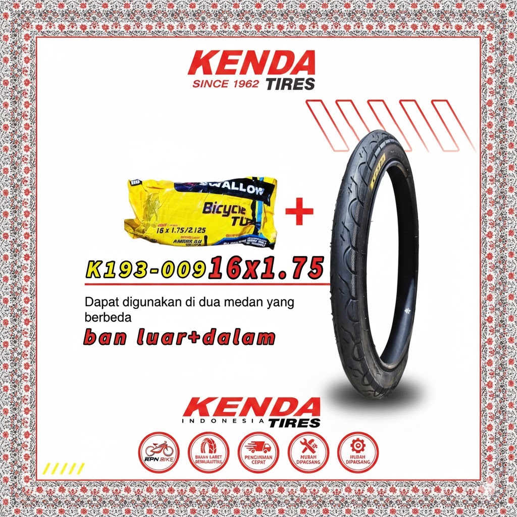 ยางใน KENDA BMX 16 x 1.75 / ยางรถจักรยานเหมาะสําหรับ 16 x 1.75 ทั้งหมด
