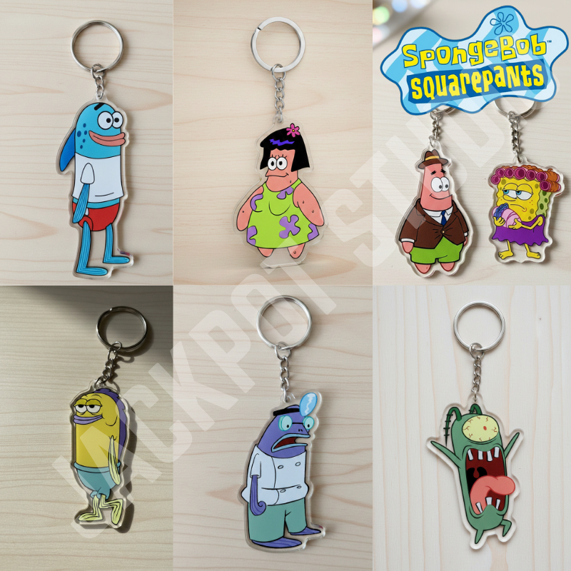 Spongebob Character Hanger บิกินี่ด้านล่างอะคริลิคน่ารักพิมพ์ UV หนา 3 มม.