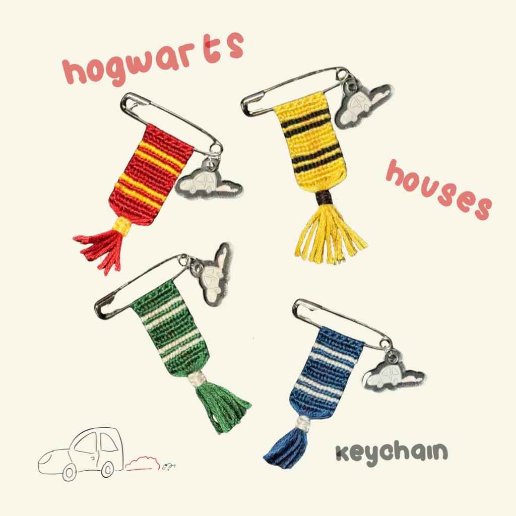 พวงกุญแจบ้านฮอกวอตส์ทํามือของ Wesley