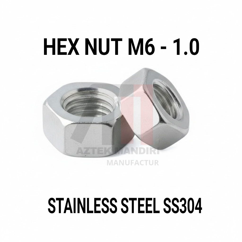 น็อตหกเหลี่ยม M6 / SS304 น็อตหกเหลี่ยม M6-1.0