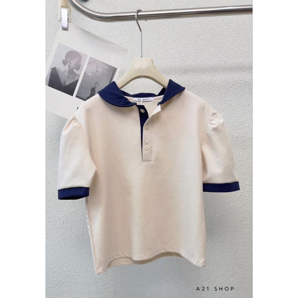 [LC] A21SHOP 1114 BASIC COLLAR TOP